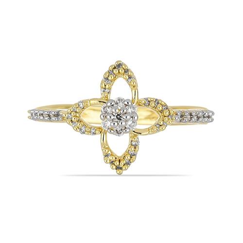 BUY 14K GOLD REAL WHITE DIAMOND GEMSTONE  CLASSIC RING